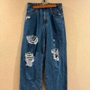 We The Free Gia CRVY Relaxed Ripped Blue Jeans